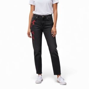 Desigual Sakura Embroidered Cherry Blossom Jeans NWT